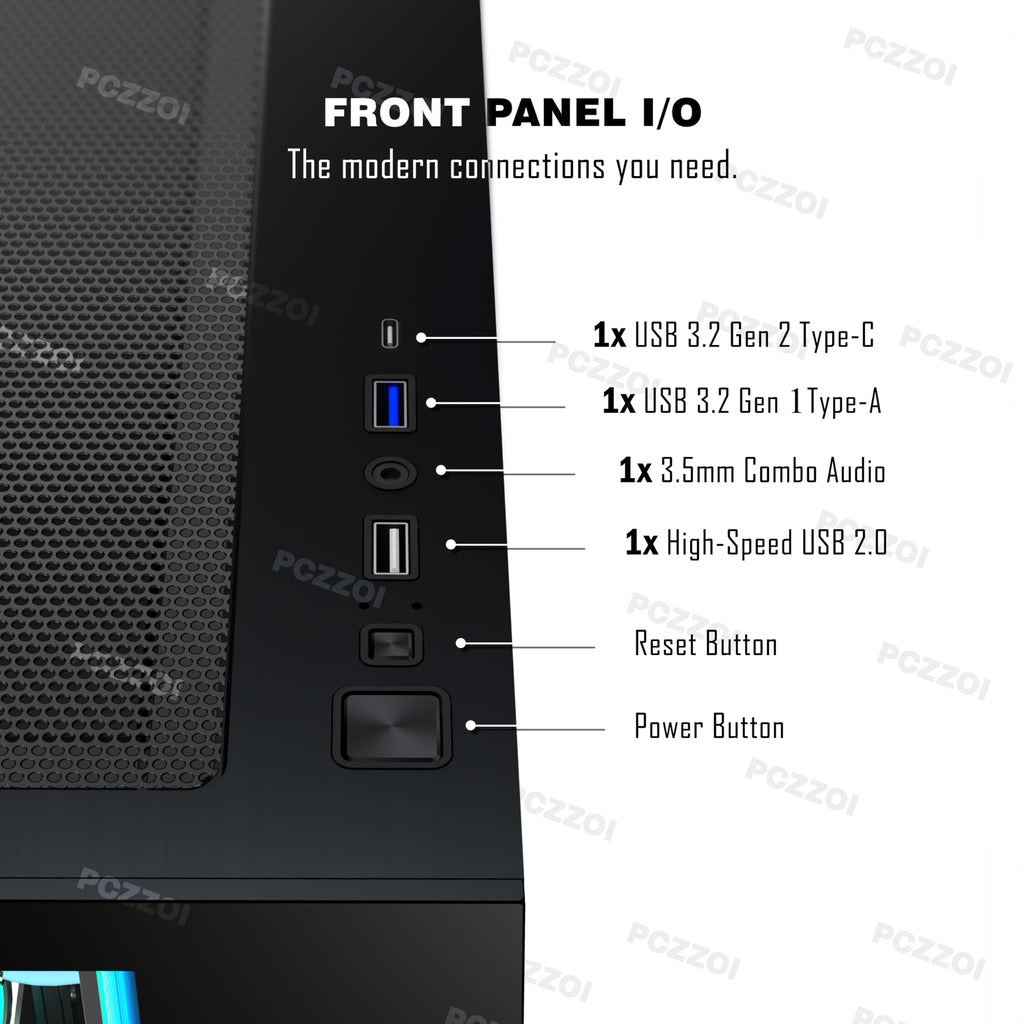 KEDIERS PC CASE ATX 4 Fans Pre-Installed, Type-C Mid Tower Computer Case with Full-View Dual Tempered Glass, Gaming PC Case,Black,K4