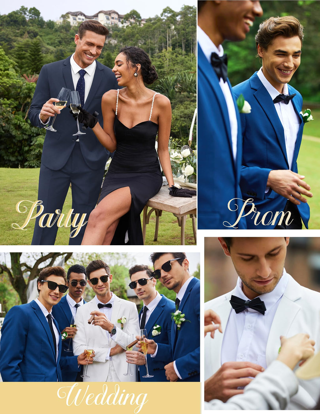 COOFANDY Mens 2 Piece Suit Slim Fit 2 Button Formal Jacket Suits Pants Set for Wedding Business Prom