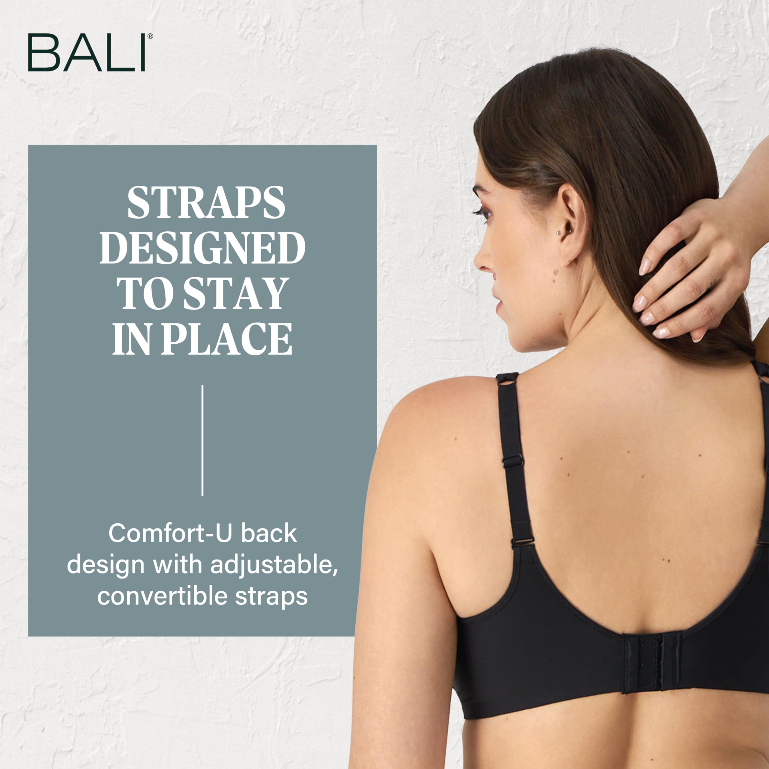 Bali Women's One Smooth U Ultra Light Illusion Neckline Underwire Bra, Black,36C