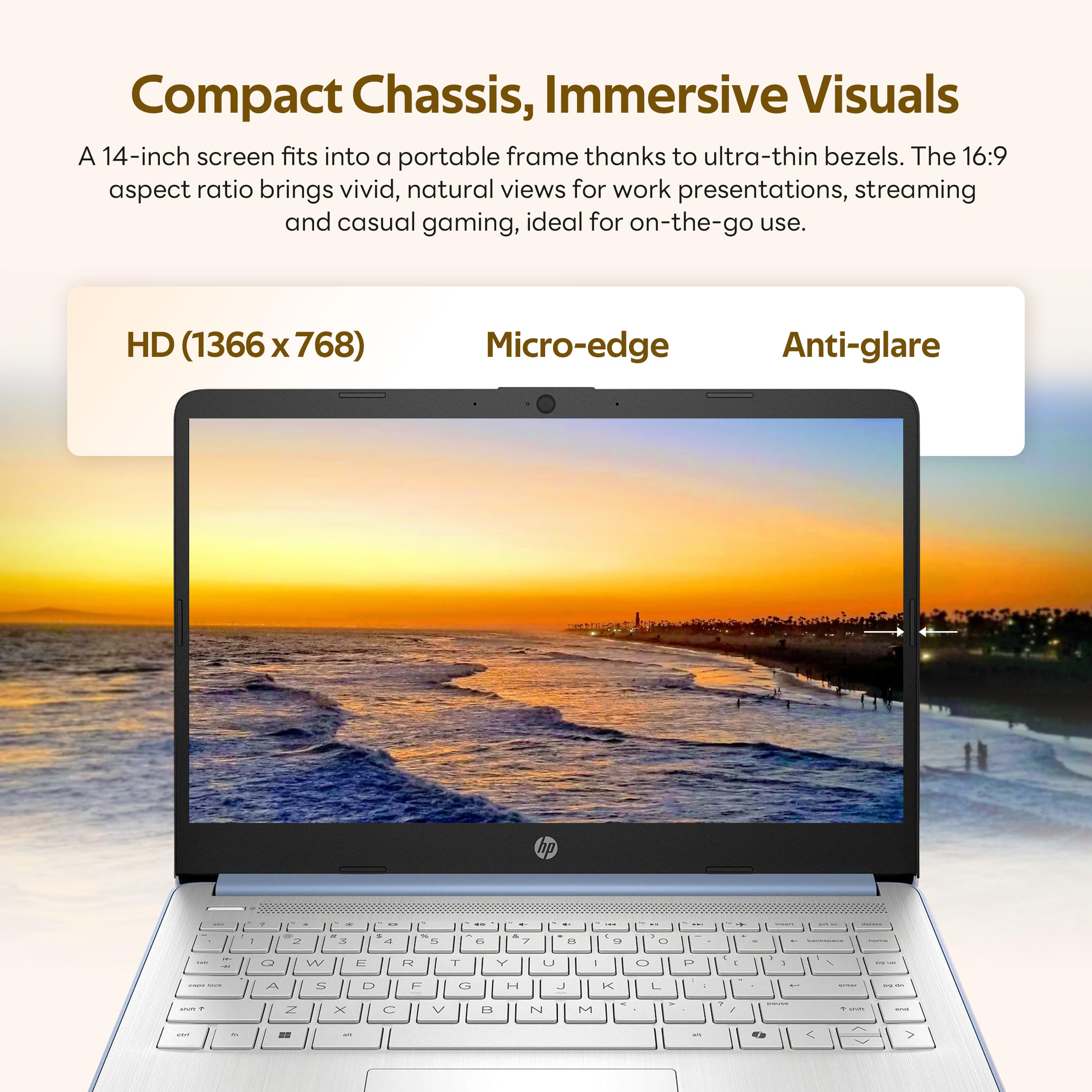 HP Flagship 14" HD Student&Business Laptop with AI Copilot, 13th Gen Intel 4-Core, 4GB RAM, 1.12TB Storage (128GB UFS + 1TB Docking Station), 1 Year Office 365, Wi-Fi 6, Win 11 S, Sky Blue