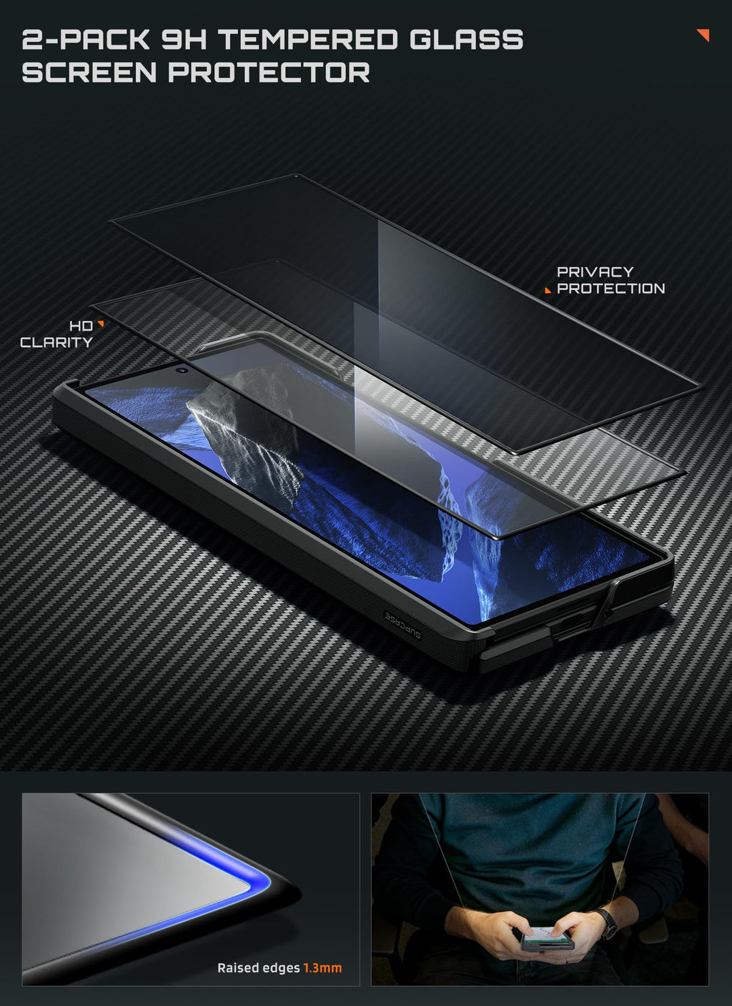 SUPCASE for Samsung Galaxy Z Fold 8 Ultra/Z Fold 7 Case, Aramid Black