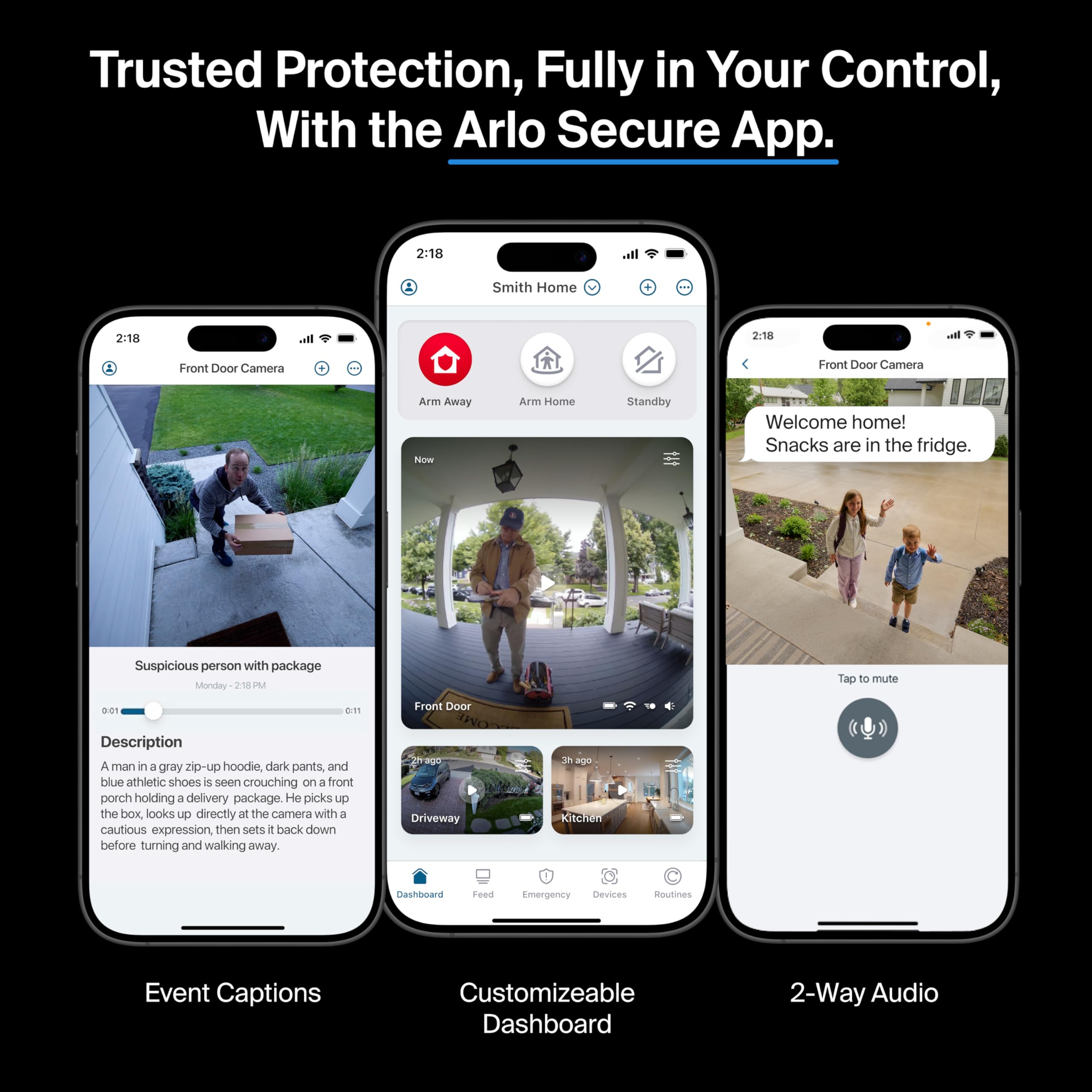 Arlo Video Doorbell 2K (2nd Gen, Latest Release), Wireless or Wired, Package Detection, Person & Vehicle Recognition, 1-Month Secure Plan, 2-Way Audio, Night Vision, Head to Toe Video View