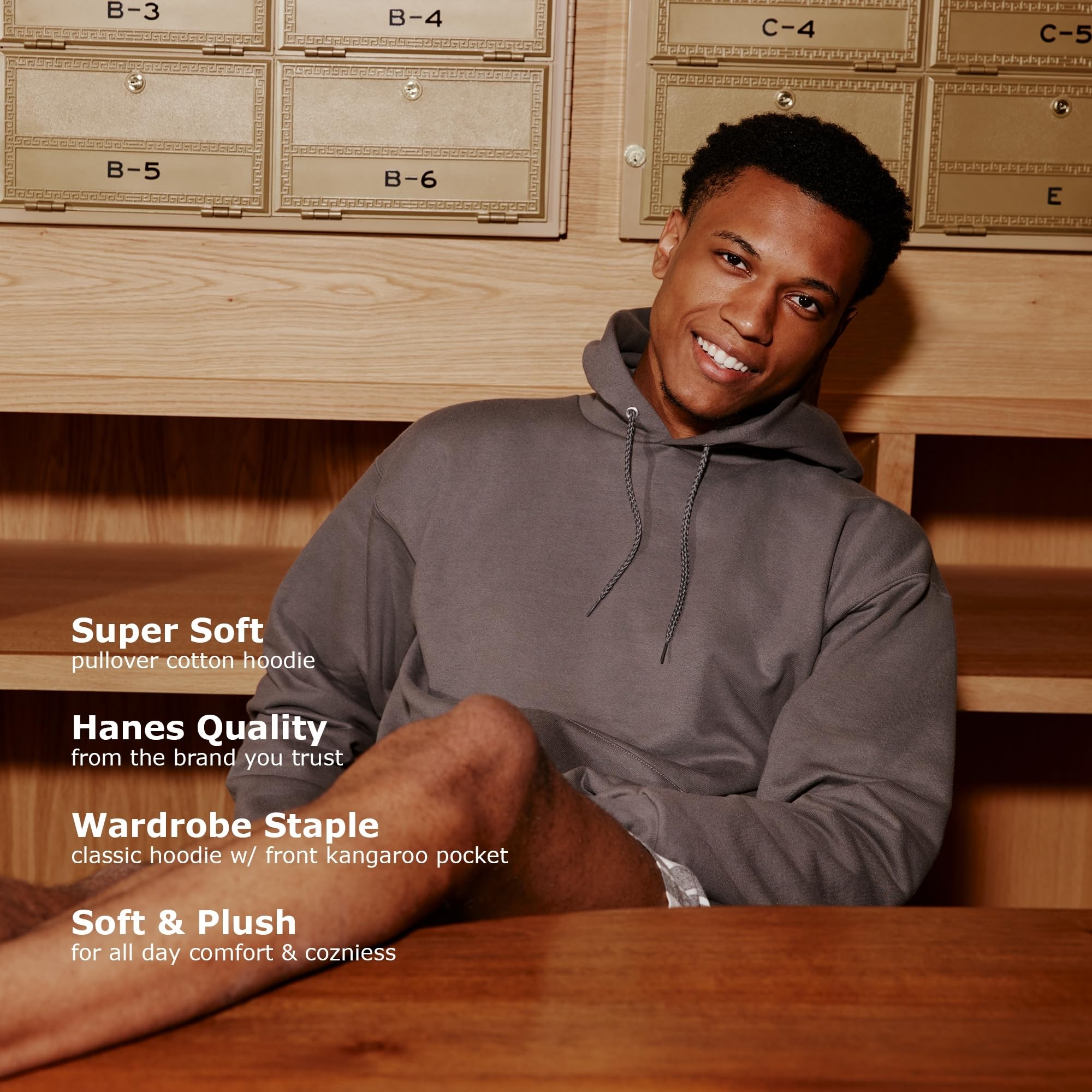 Hanes mens Pullover Ecosmart Hooded athletic sweatshirts, Navy, X-Large US