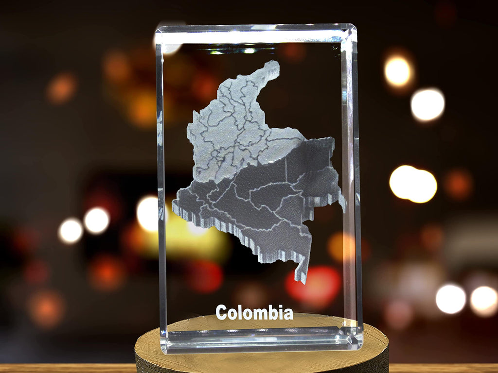 Title: Map Collection: Colombia 3D Engraved Crystal 3D Engraved Crystal Keepsake/Gift/Decor/Collectible/Souvenir (X-Large)
