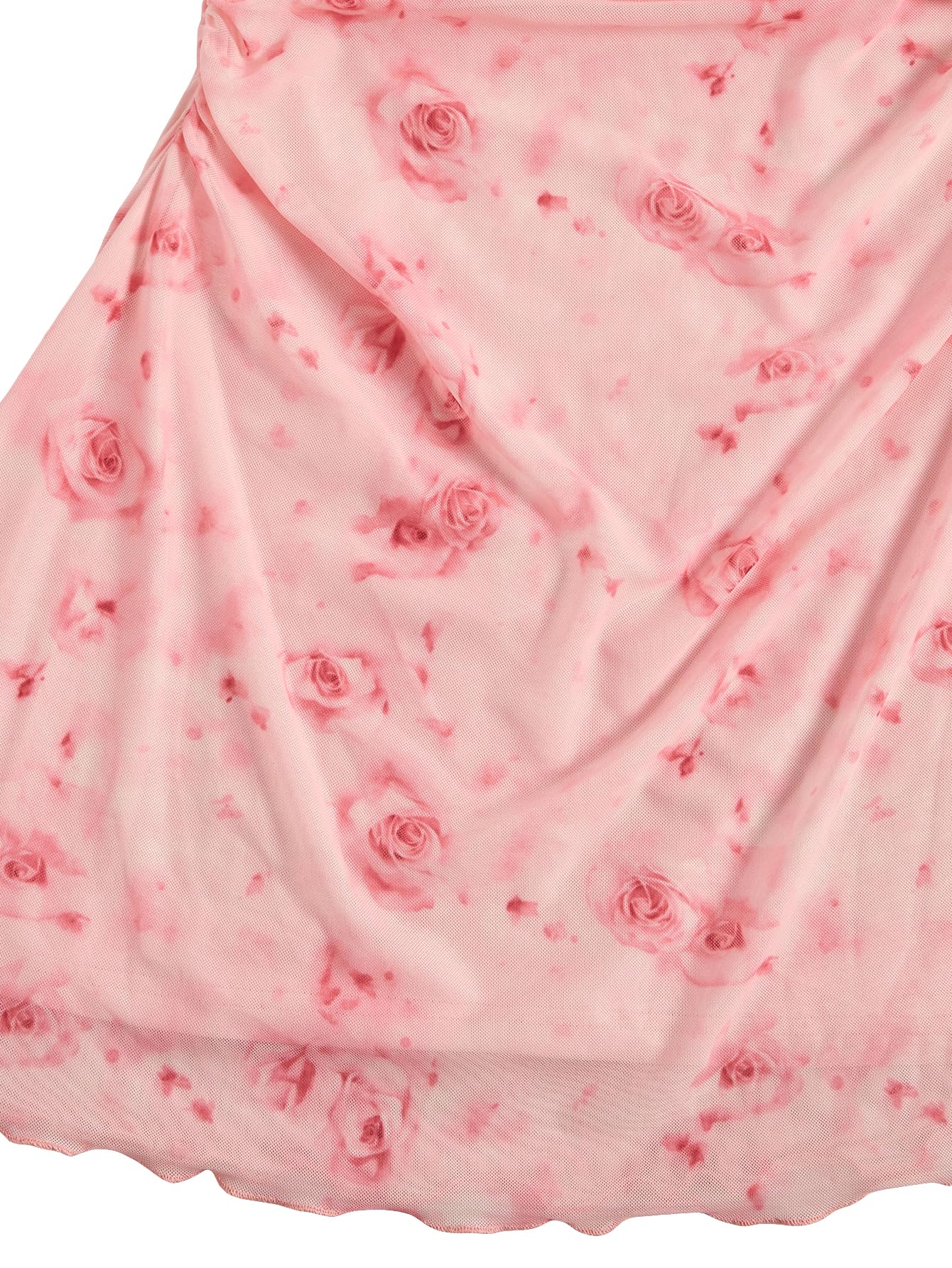 Verdusa Women's Floral Ruched Summer Cami Dress Flowy A Line Wedding Guest Mini Dresses Light Pink Small