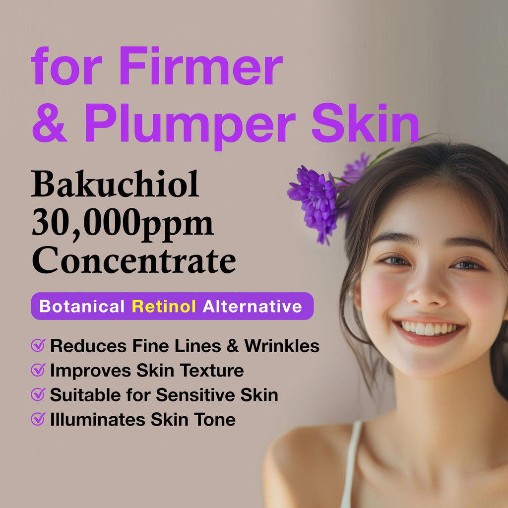 Korean Bakuchiol Concentrate Mix-in Serum 30,000 ppm - High Potency Retinol Alternative | Wrinkle Reduction Skin Firming & Smoothing - Anti-Aging Sensitive Skin Vegan & Cruelty-Free Non-GMO 2 oz