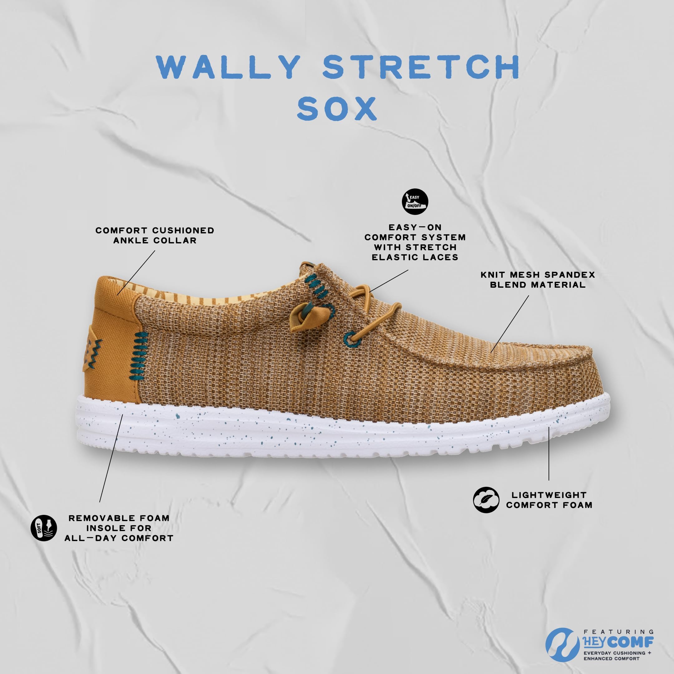 HEYDUDE Wally Stretch Sox Wide - Black