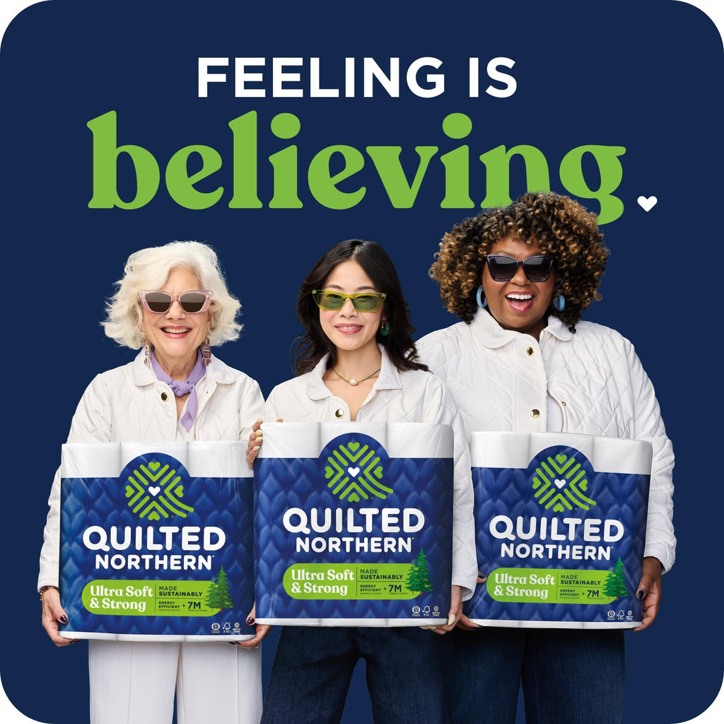 Quilted Northern Ultra Soft & Strong Toilet Paper, 32 Mega Rolls = 128 Regular Rolls, 5X Stronger*, Premium Soft Toilet Tissue