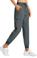 Libin Women's Hiking Cargo Pants Quick Dry Joggers Travel, Steel Gray L