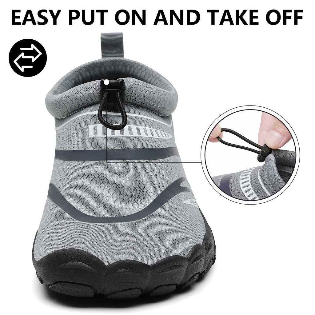 Mishansha Water Shoes Men Quick Dry Swim Shoes for Men Lightweight Non-Slip Aqua Beach Smoky Grey-E0153 12.5 Women/10.5 Men