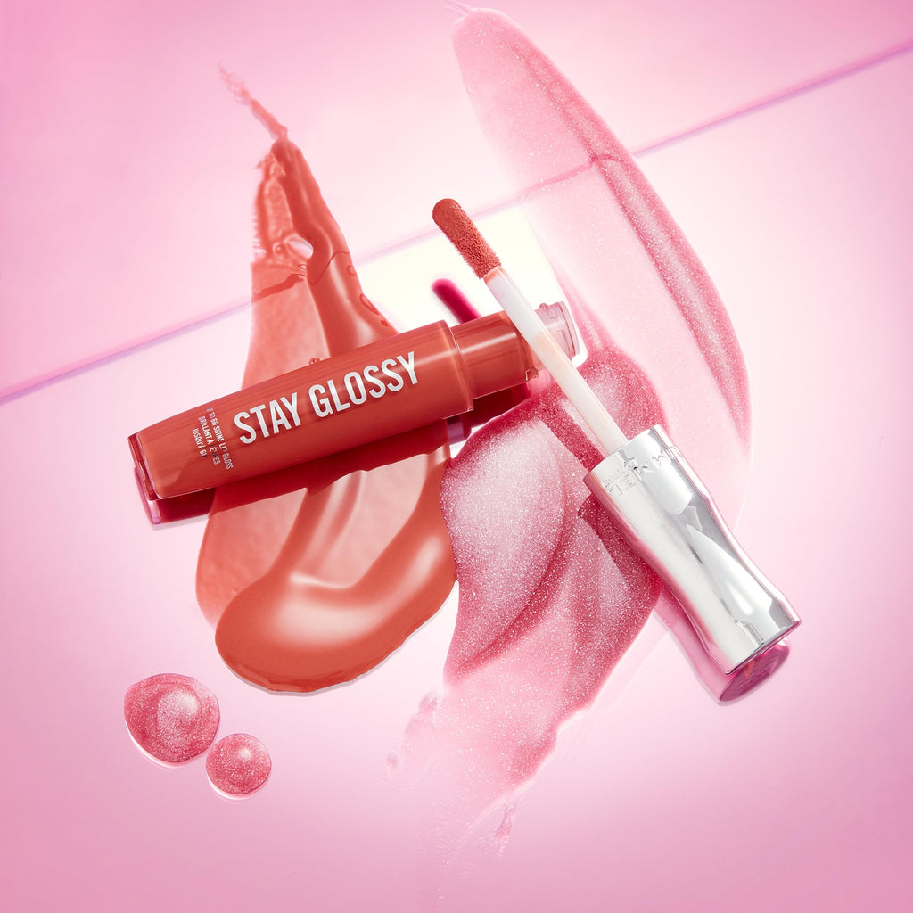 Rimmel Stay Glossy Lip Gloss - Non-Sticky and Lightweight Formula for Lip Color and Shine - 123 Back Row Smooch, .18oz