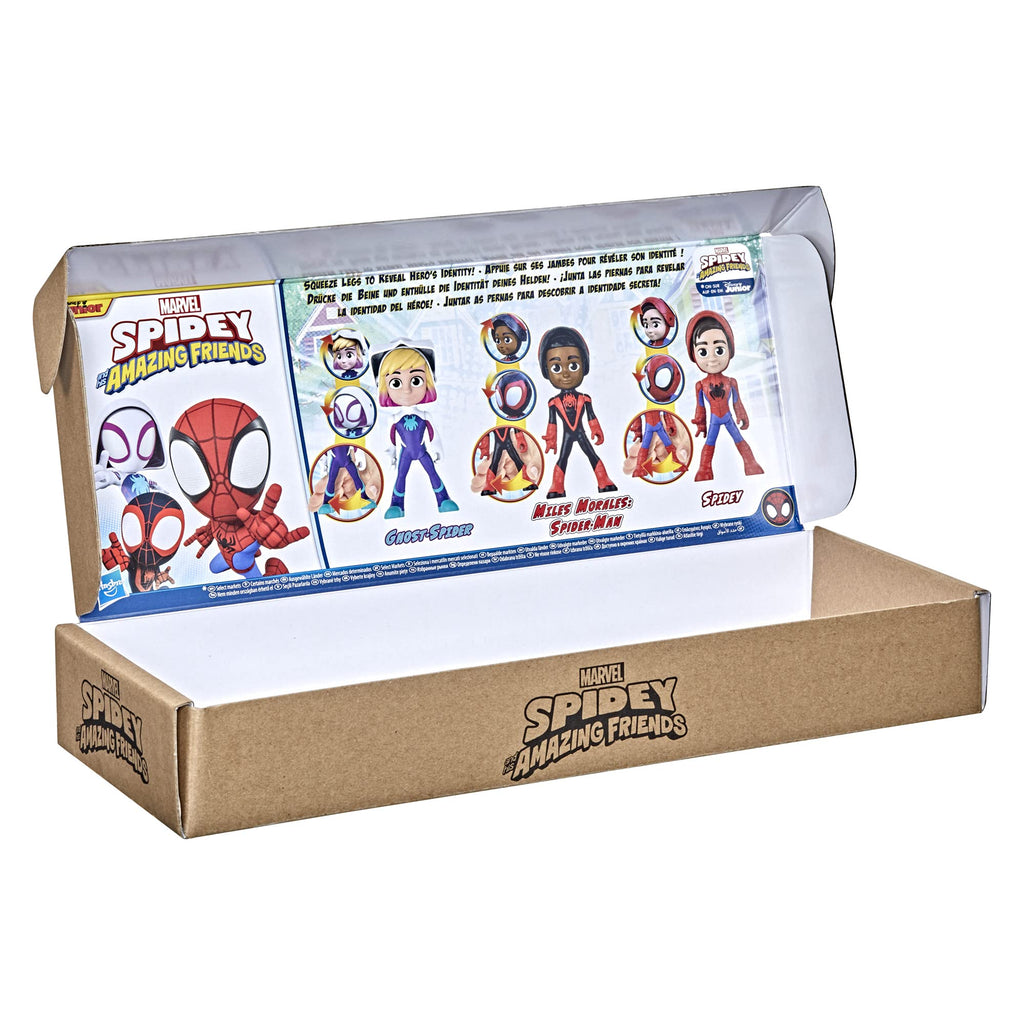Spidey and his Amazing Friends Marvel Hero Reveal Multipack with Mask-Flip Feature, 4-Inch Action Figure Toys, Kids 3+ (Amazon Exclusive)