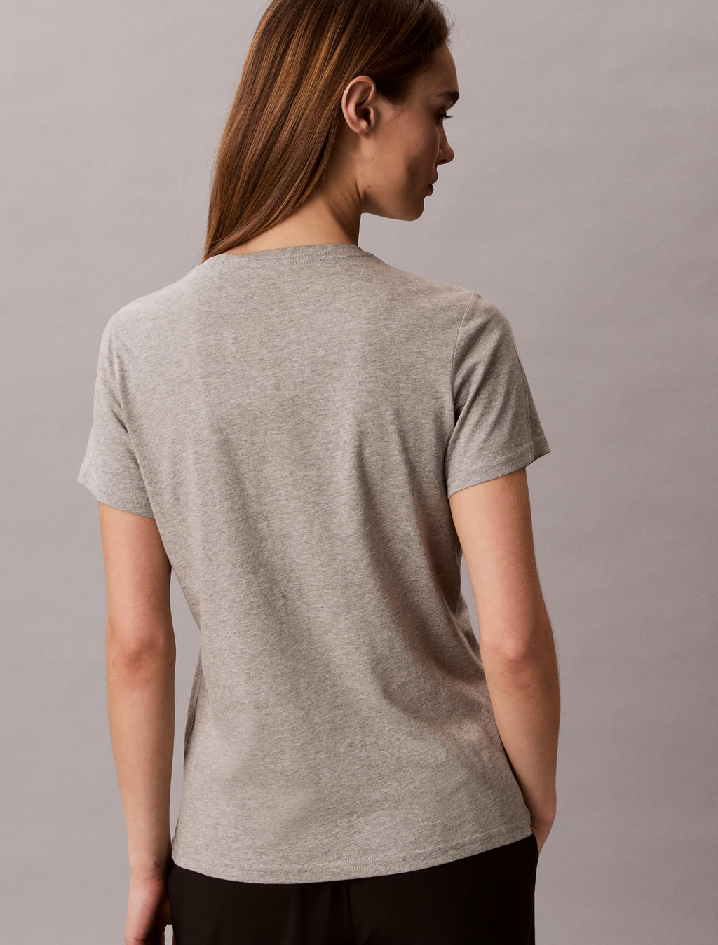 Calvin Klein Women's Performance Cotton Modal Logo Tee Grey Heather