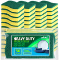 AIDEA Sponges Kitchen, 50 Pack Heavy Duty Dish Sponge, Cleaning Dish Scrubber for Home and Kitchen, Stink-Free Cleaning Supplies for Pots, Pans