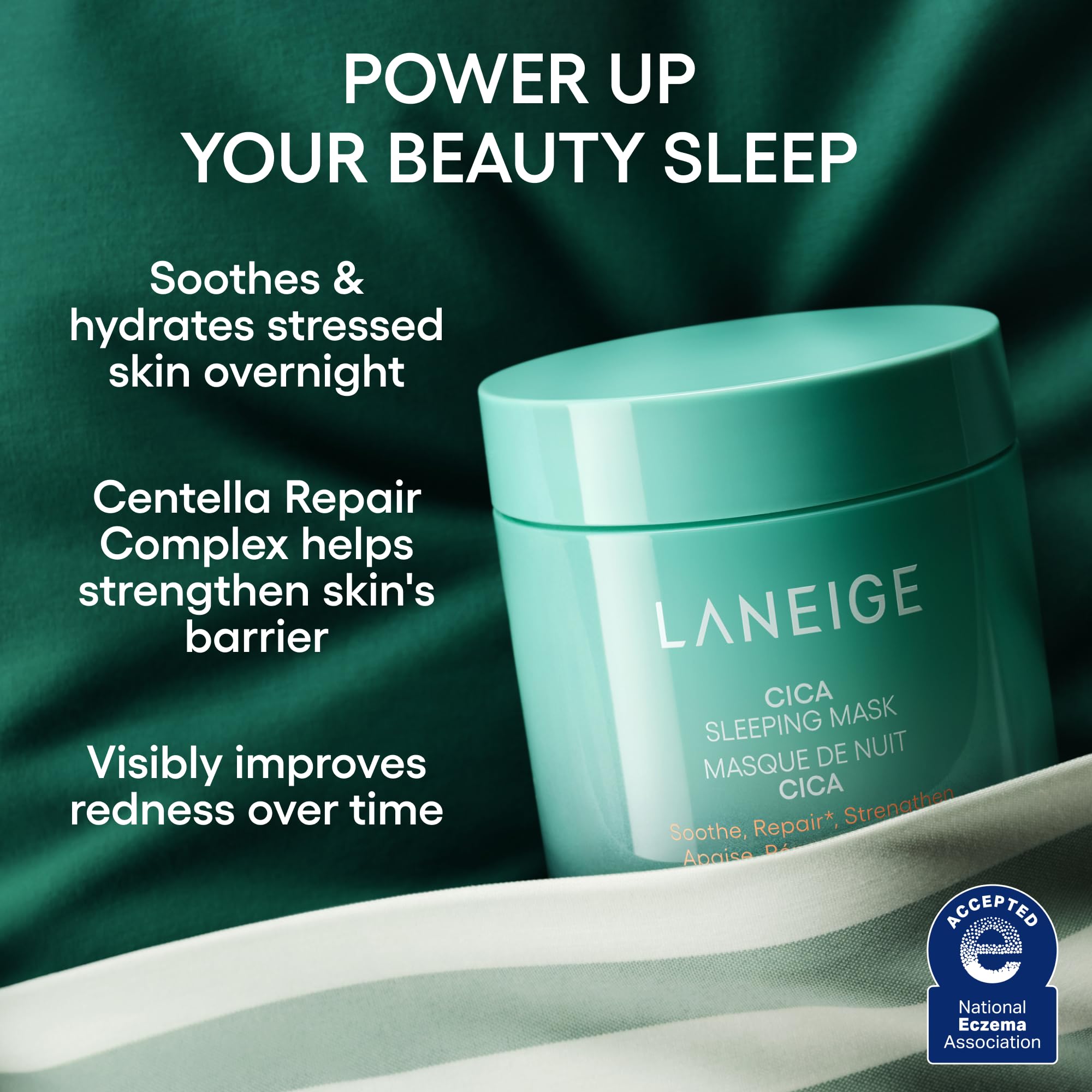 LANEIGE Cica Sleeping Mask: Korean Sensitive Skin Overnight Hydrating Balm Cream Face Mask with Centella Asiatica for Soothing Nourishment & Barrier Repair| Korean Skin Care