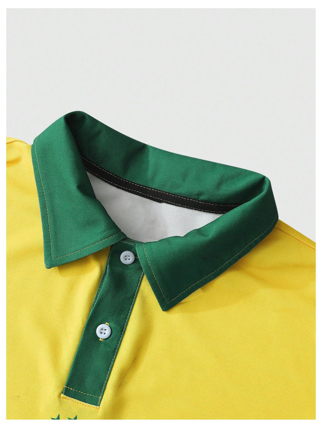 WDIRARA Men's Soccer Jersey Button Collared Shirts Short Sleeve Graphic Tees Football Shirt Yellow X-Large