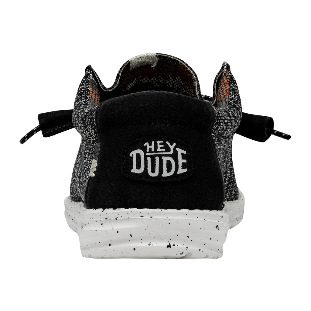 HEYDUDE Men's Wally Sox Black White Size 13 | Men's Loafers | Men's Slip On Shoes | Comfortable & Light-Weight