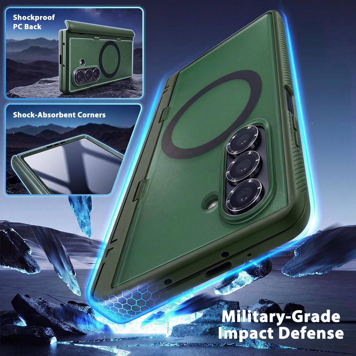 LIDEEYA for Z Fold 8 Ultra Case with Hivisible Kickstand Privacy Screen