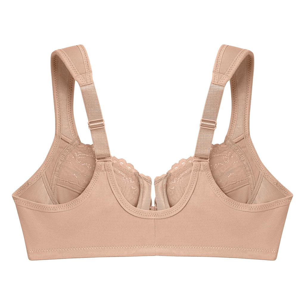 Glamorise Full Figure Plus Size Wonderwire Front-Closure Bra Underwire #1245 Café