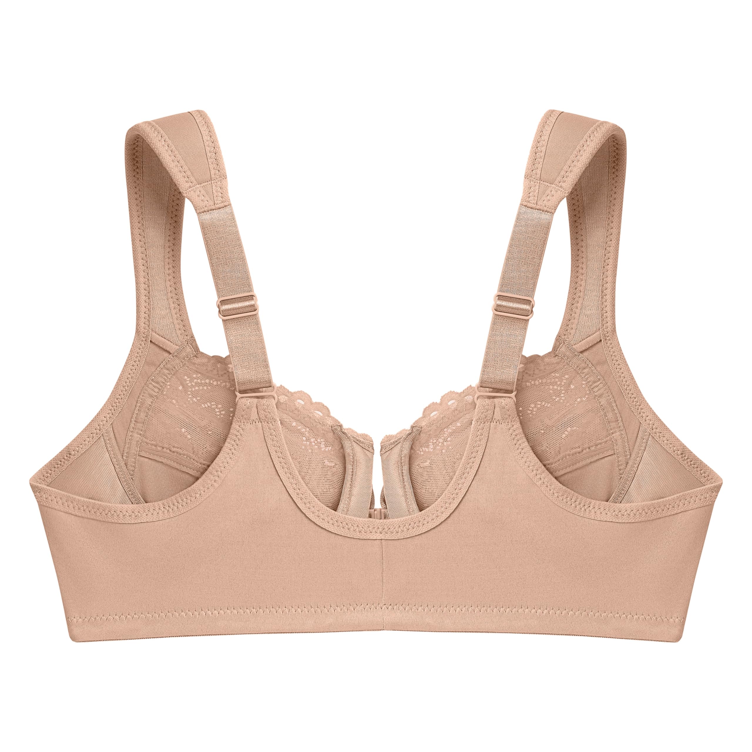 Glamorise Full Figure Plus Size Wonderwire Front-Closure Bra Underwire #1245 Café