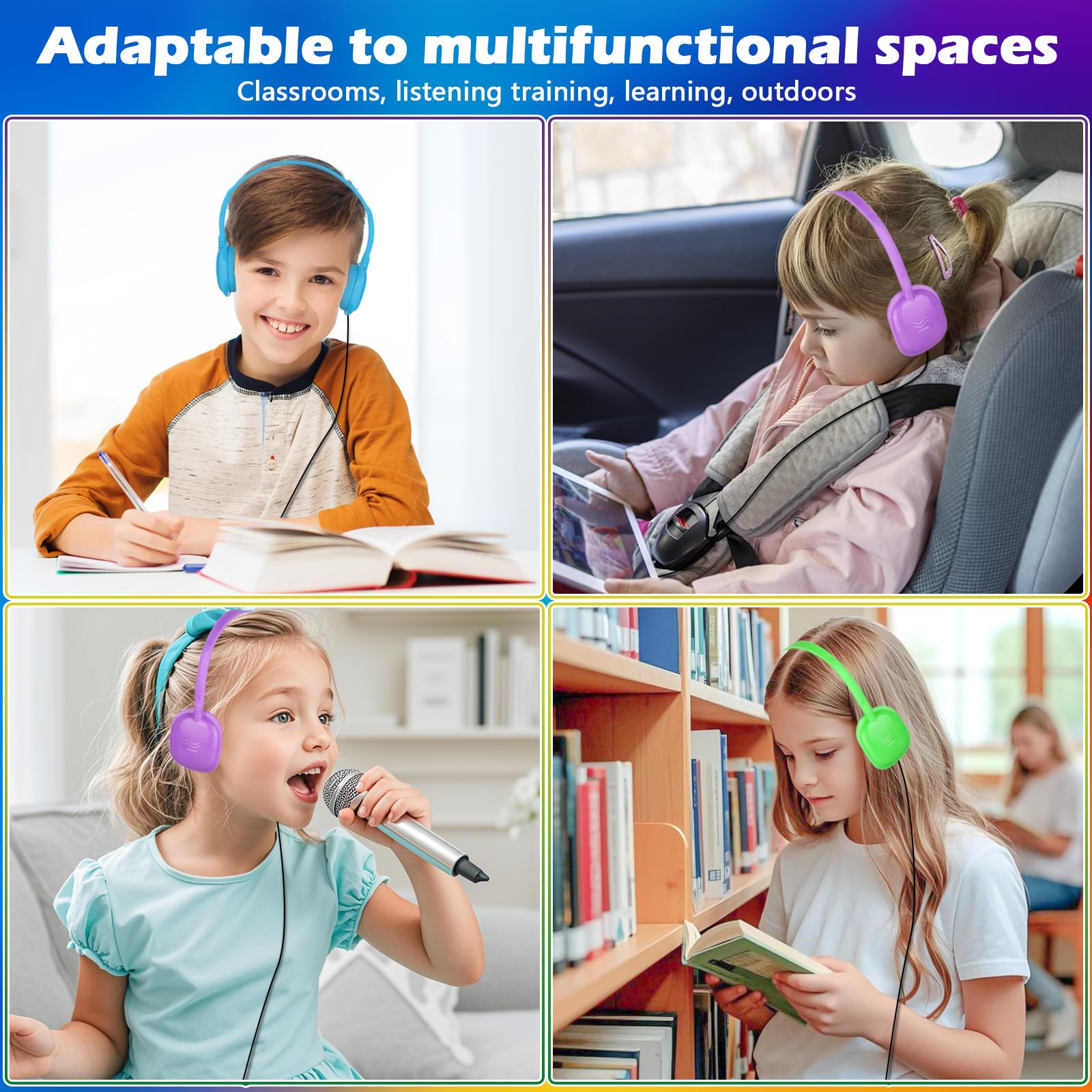 MENGLALA Classroom Headphones Bulk 15 Pack for School Kids,Wholesale Earphones Class Set of Headphones for Students Children Teens Multi Color