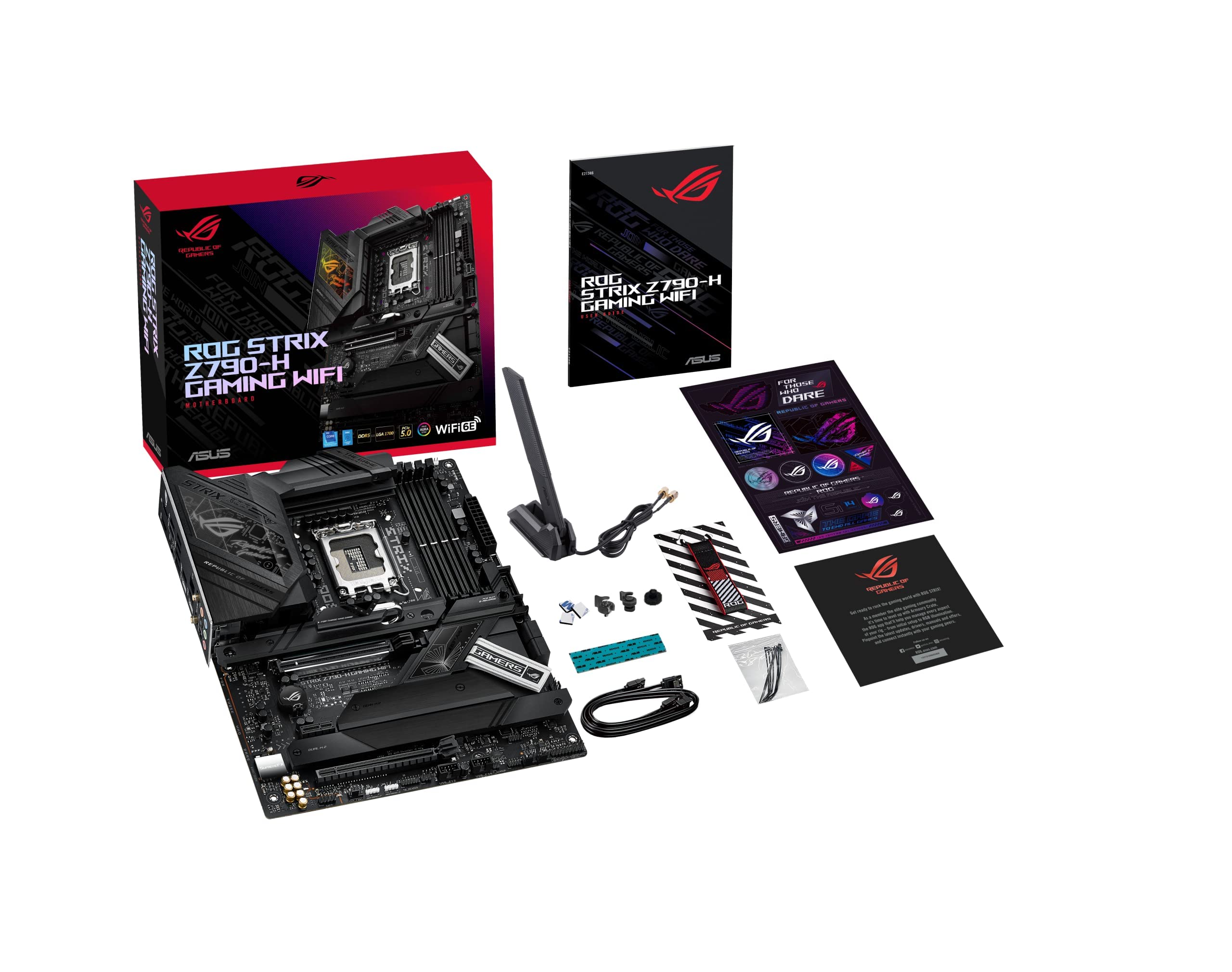 ASUS ROG STRIX Z790-H Gaming (WiFi 6E)LGA1700(Intel14th,13&12th Gen)ATX gaming motherboard(DDR5 7800 MT/s, PCIe5.0 x16 with Q-Release,4xPCIe 4.0 M.2 slots,USB 3.2 Gen 2x2 Type-C,front-panel connector)