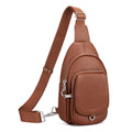 befen Genuine Leather Sling Bag for Women Anti Theft Crossbody Bag RFID Blocking Sling Crossbody Bag for Travel with Card Slots and Adjuatable Wipe Strap Soft Small Crossbody Purse for Daily Brown