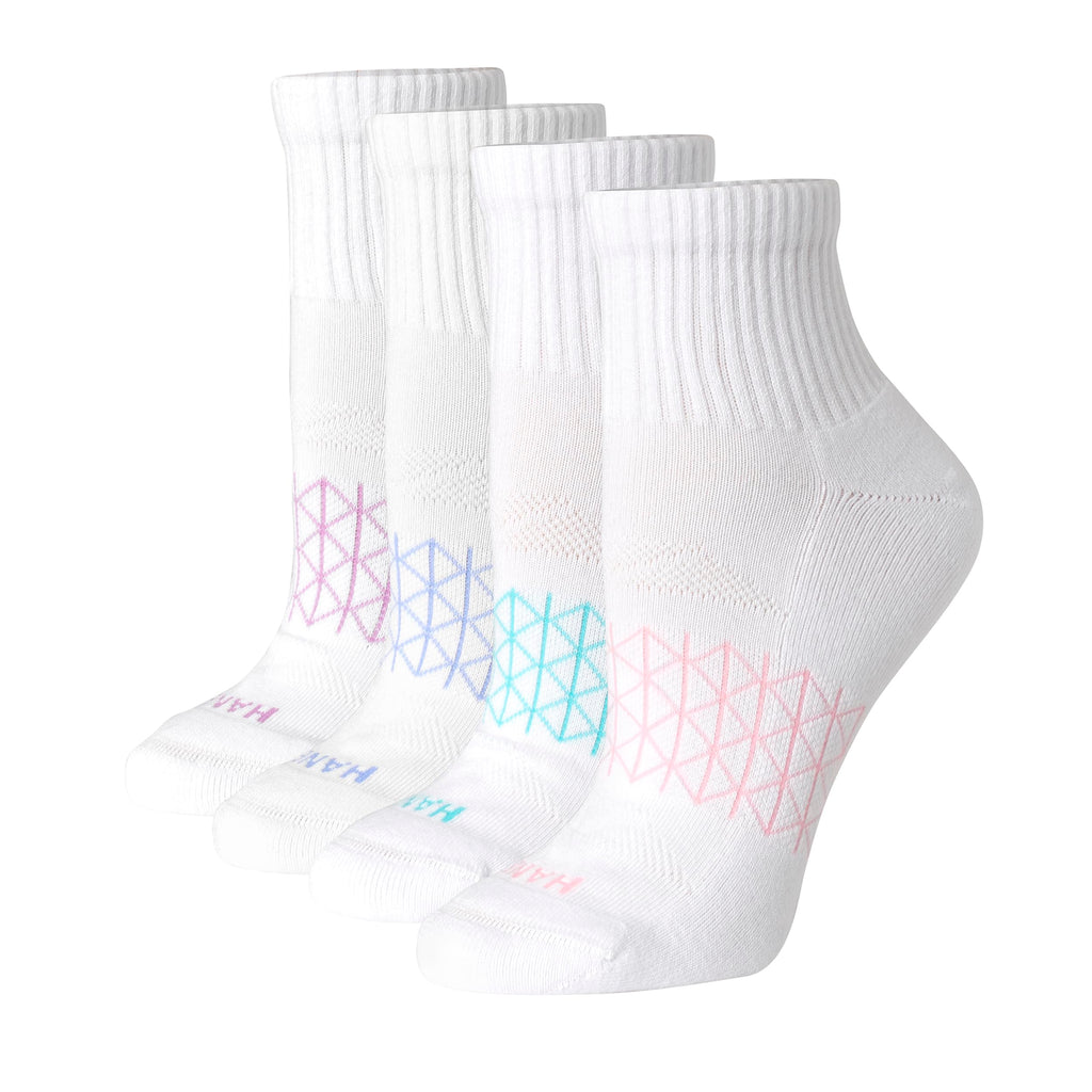 Hanes Women's Cushioned Ankle Socks, Absolute Active Ankle Socks for Women, Seamless Toe, 4-Prs