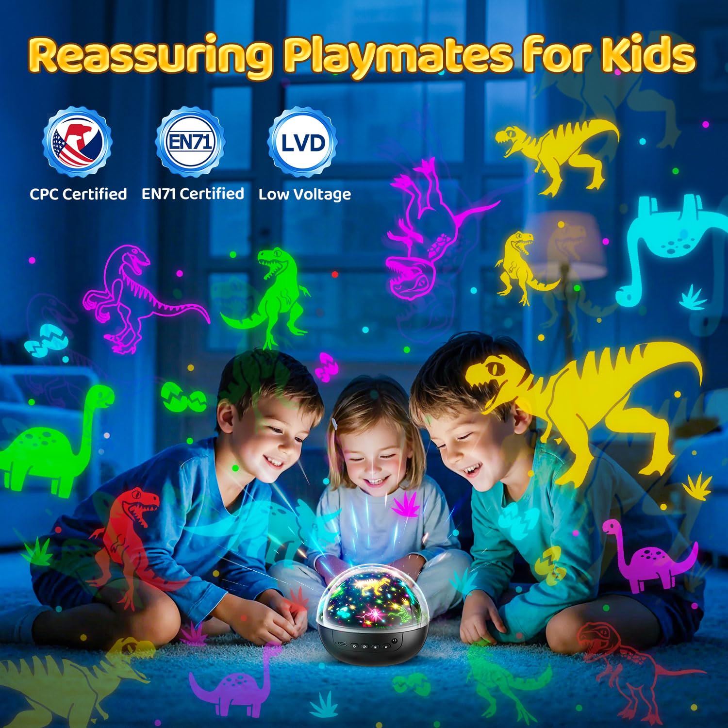 Staryou Dinosaur Toys for Kids 3-5, 【Remote+3 Films+93 Effects】 Dinosaur Toys for Kids 2-4, 【3 Timer+5 Brightness】 3 Year Old Boy Gift, Rotate 3 Year Old boy Birthday Gift, Boys Christmas Gifts Boys