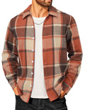 COOFANDY Men's Flannel Shirts Casual Button Down Plaid Shirt Jacket Long Sleeve Fleece Shacket