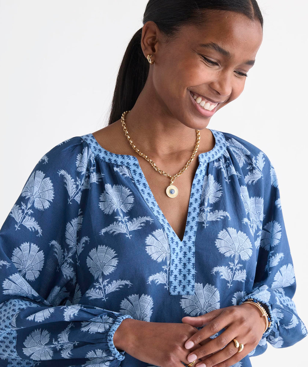 vineyard vines Emilia Top, Quinn Floral Moon, XL