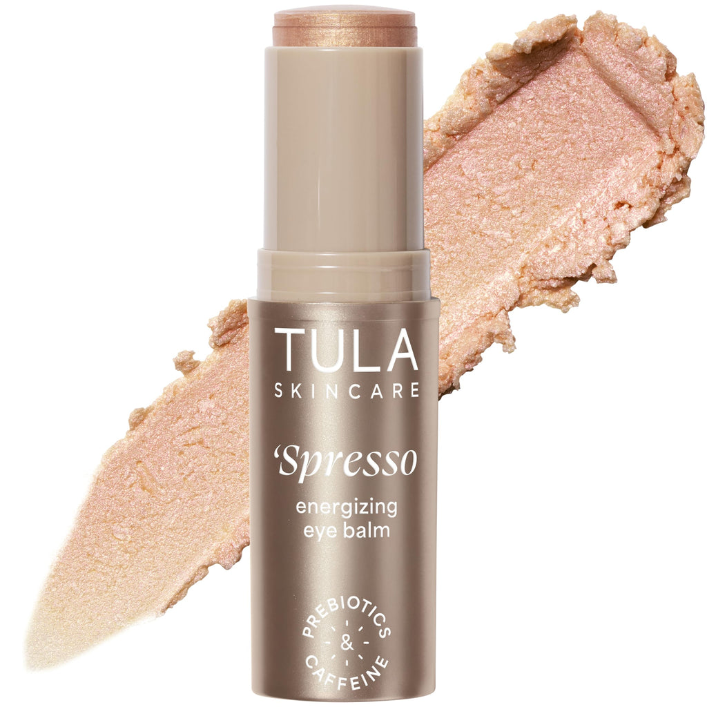 TULA Skin Care Spresso Energizing Eye Balm, Americano - Energizing & Hydrating Caffeine Under Eye Treatment for Dark Circles, Portable and Perfect to Use On-the-go, 0.35 oz.