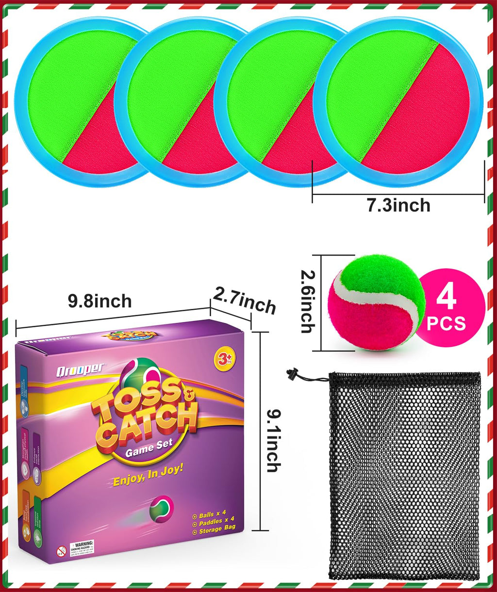 Qrooper Kids Toys Toss and Catch Game Set Valentines Day Gifts for Kids Toddler, Toys for 3 4 5 6 7 8 Year Old Boys Girls Birthday Gift, Yard Outdoor Games for Kid Ages 4-8 8-12 Beach Pool