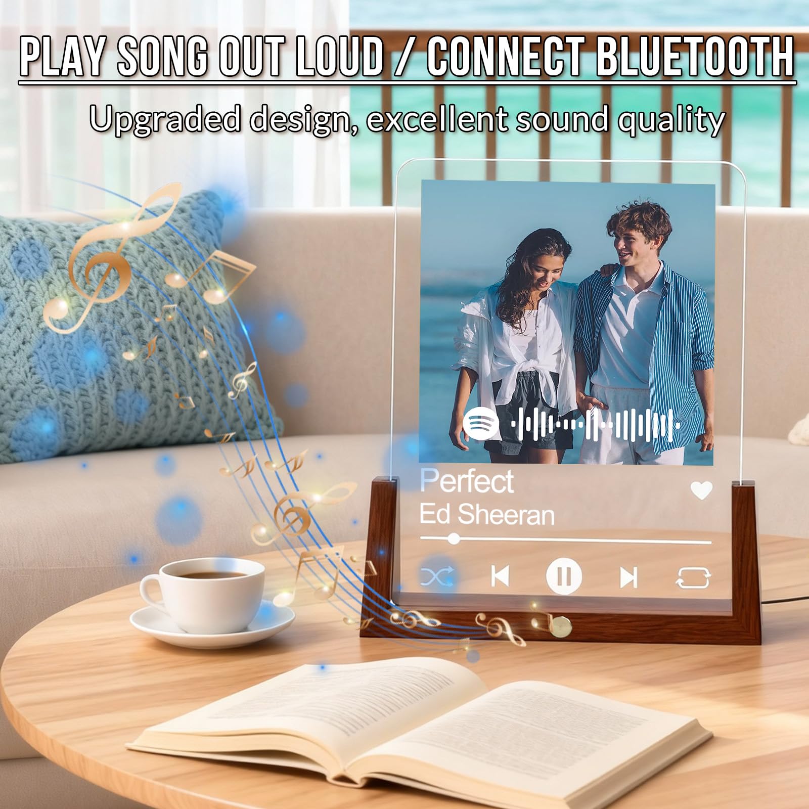 Personalized Gifts for Girlfriend Boyfriend - Spotify Plaque, Custom Music Acrylic Song Plaque Frames with Photo, Customized Picture Frame for Him Her Women Men Couples Anniversary Birthday Gifts