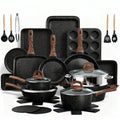 Pots and Pans Set Non Stick, 31 Piece Kitchen Induction Cookware & Bakeware Set, Nonstick Kitchen Cooking Pans Set with Frying Pans Set Grill Pan Saucepan Baking Sheet & Utensils, PFOA Free