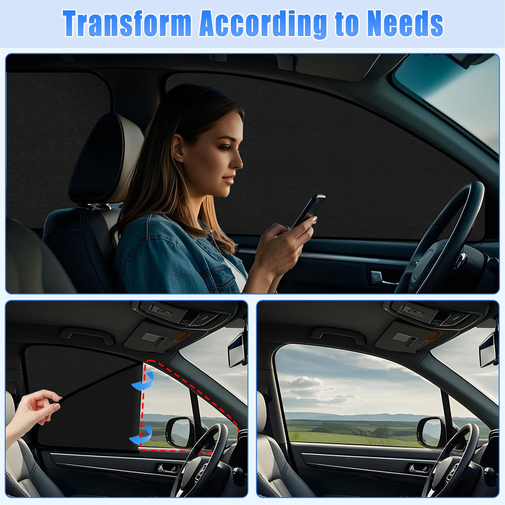 ZATOOTO Suede Car Window Shades 4PCS - Car Window Covers for Ultimate Privacy, UV Protection, and Heat Insulation, Side Window Sun Shade Perfect for Camping, Travel, Baby Safety, and Daily Use