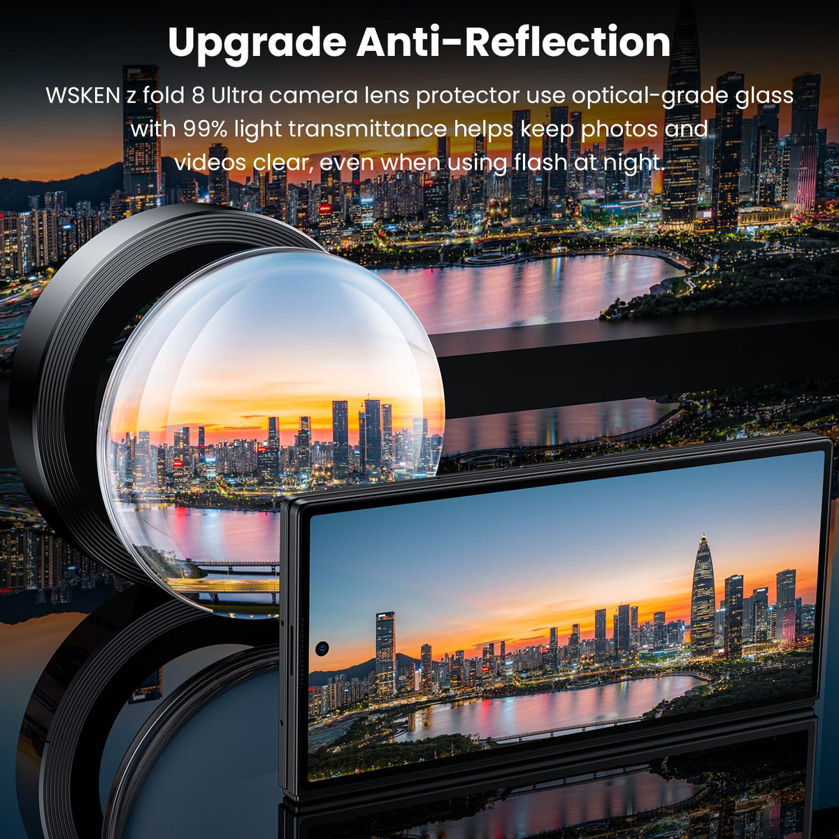 WSKEN for Z Fold 8 Ultra Camera Lens Protector Case Cover - Anti Reflective
