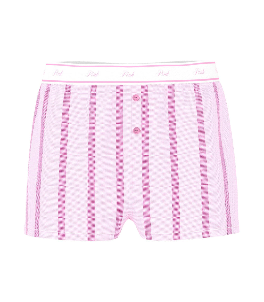 Victoria's Secret PINK Women's Sleep Boxy Pajama Shorts, Pink Stripe, (XL)