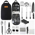 Portable Camping Cooking Utensils Set Bag Suitable for Fork, Spoon, Chopping Board, Chef's Knife,Kitchenware Storage