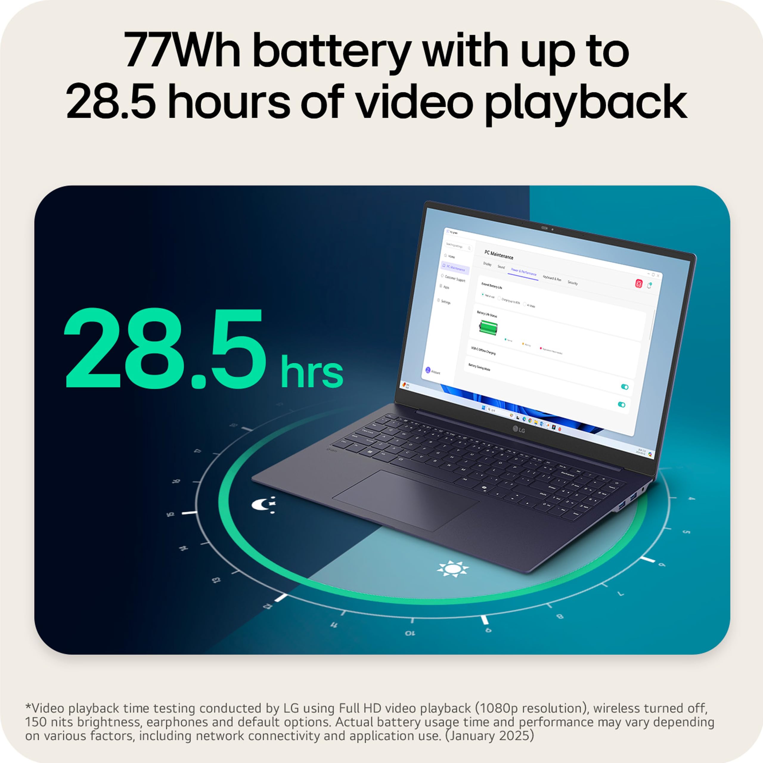 LG gram 16-inch Thin and Lightweight Laptop Computer, Copilot+ PC, Intel Evo Edition Powered by Intel Core Ultra7 256V Processor, Windows 11 Home, 16GB RAM, 2TB SSD - Obsidian Black