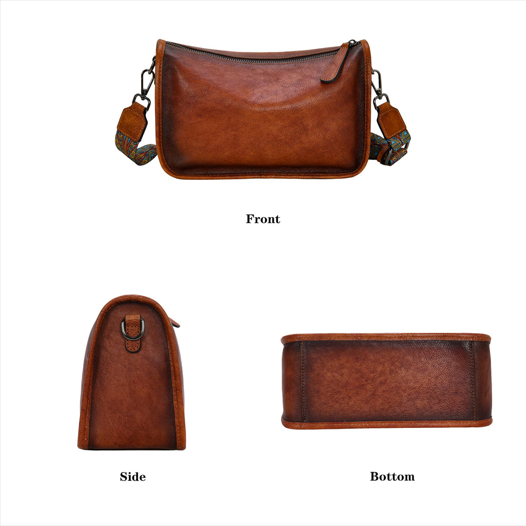 HESHE Leather Crossbody Purses for Women Small Shoulder Handbag Hobo Bags