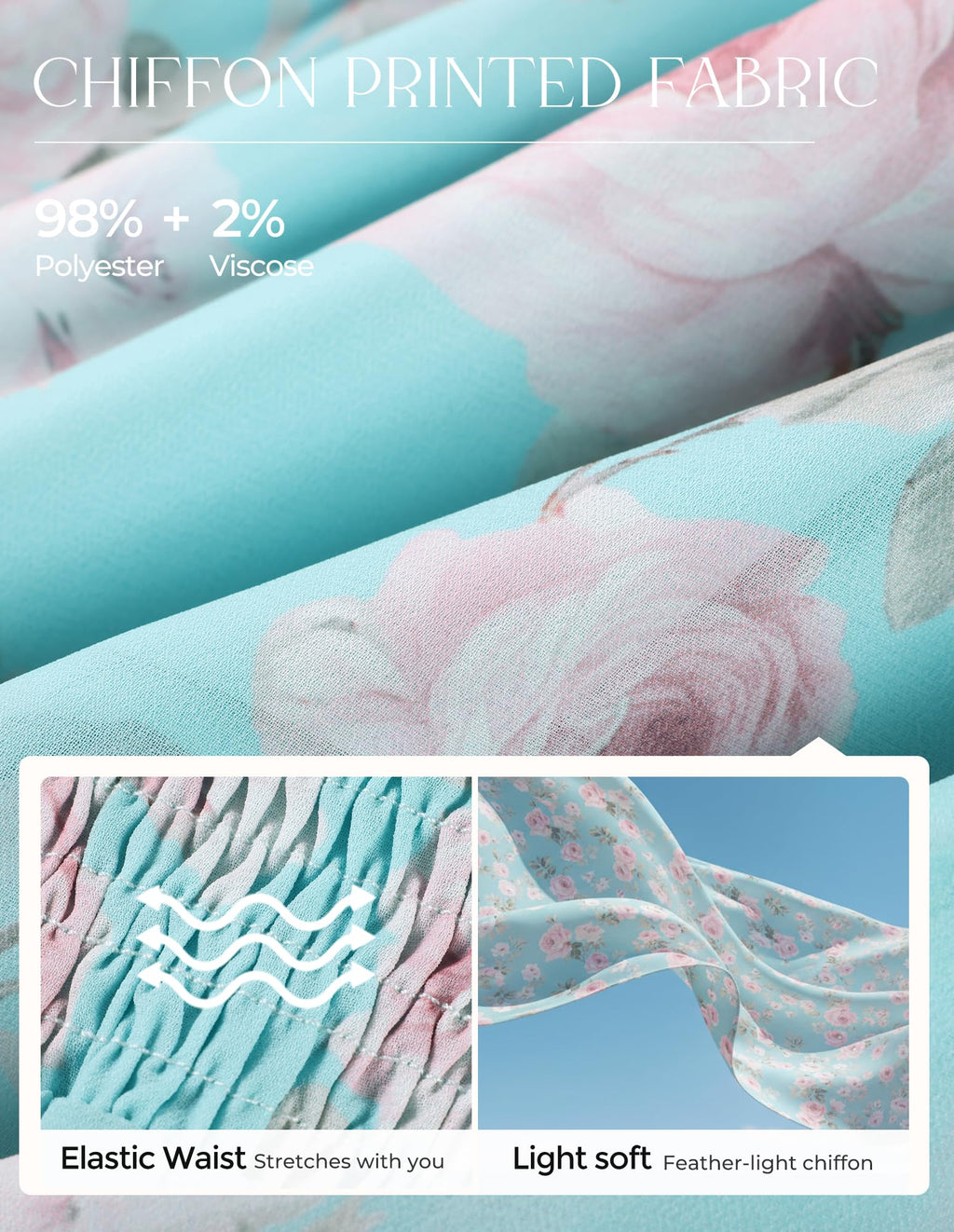 GRACE KARIN Women Summer Dress,Formal Wedding Guest Dress Maxi Floral Dresses Mint Green with Light Pink Roses S