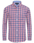 Alimens & Gentle Men's Plaid Button Down Shirts Cotton Long Sleeve Dress Regular Fit Tattersall Shirt for Men