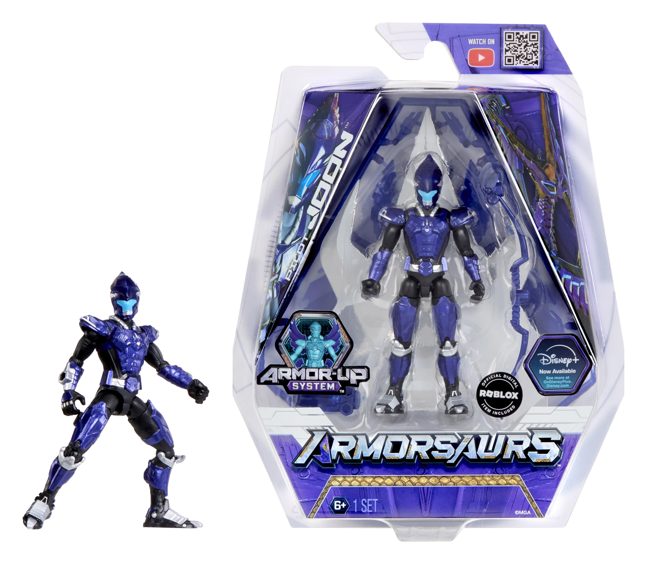 Armorsaurs Pteranodon Pilot (Joon Park) Action Figure Toy, 3.75-Inch Poseable Figure with Interchangeable Armor Pieces and Transforming Weapon, Kids, Boy, Girls, Ages 6+