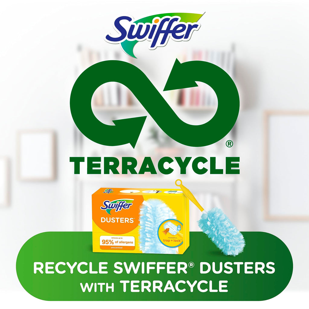 Swiffer Dusters Refill for Cleaning, Made by SWIFFER, Feather & Microfiber Duster Disposable Alternative, for Dusting Furniture, Blinds, Ceiling Fans, Walls, Helps Remove Allergens, Unscented, 18ct