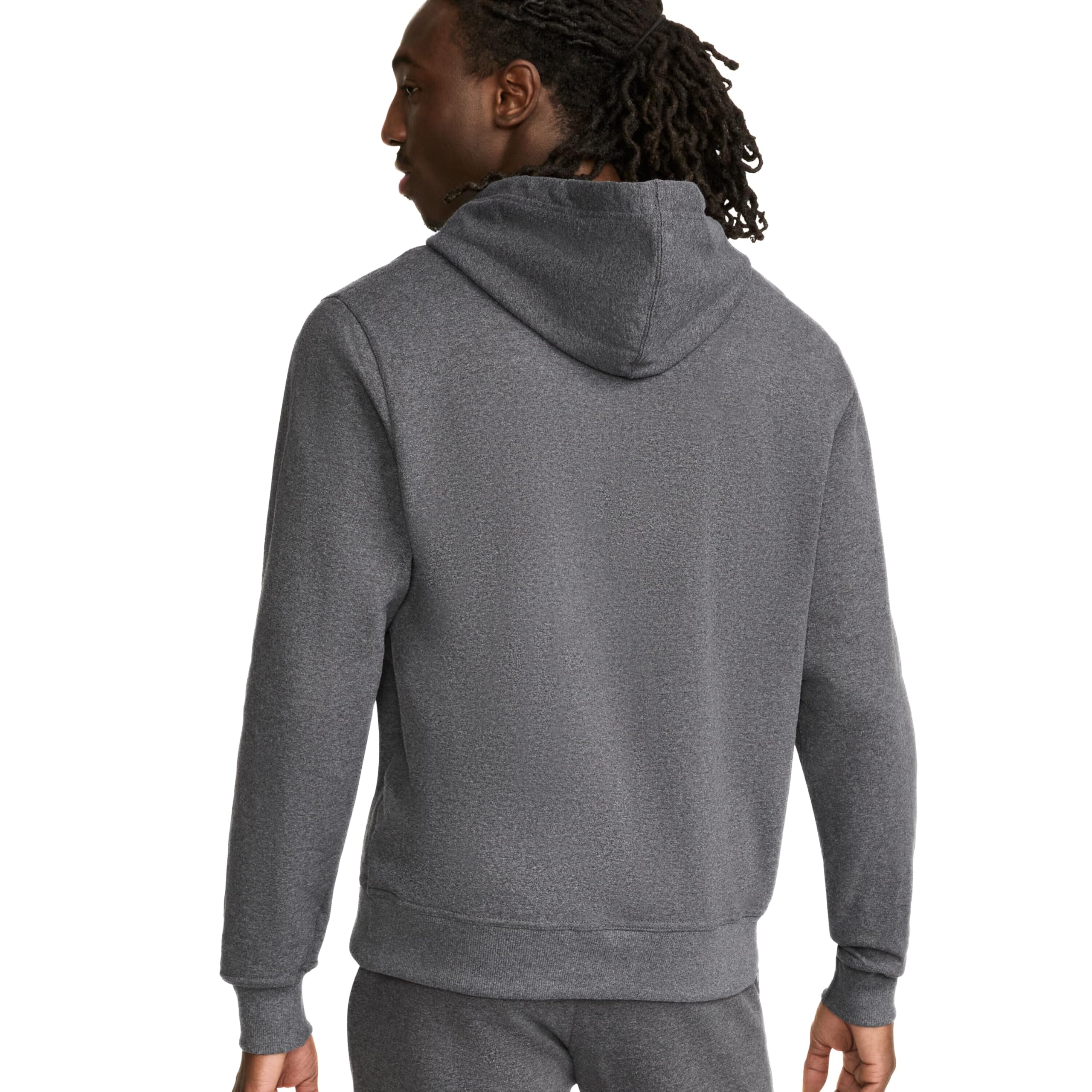 Champion Men's Pullover Graphic Fleece Hoodie, Standard Fit, Midweight Fleece, Classic Script Logo, Available in Regular and Big & Tall, Granite Heather, Large