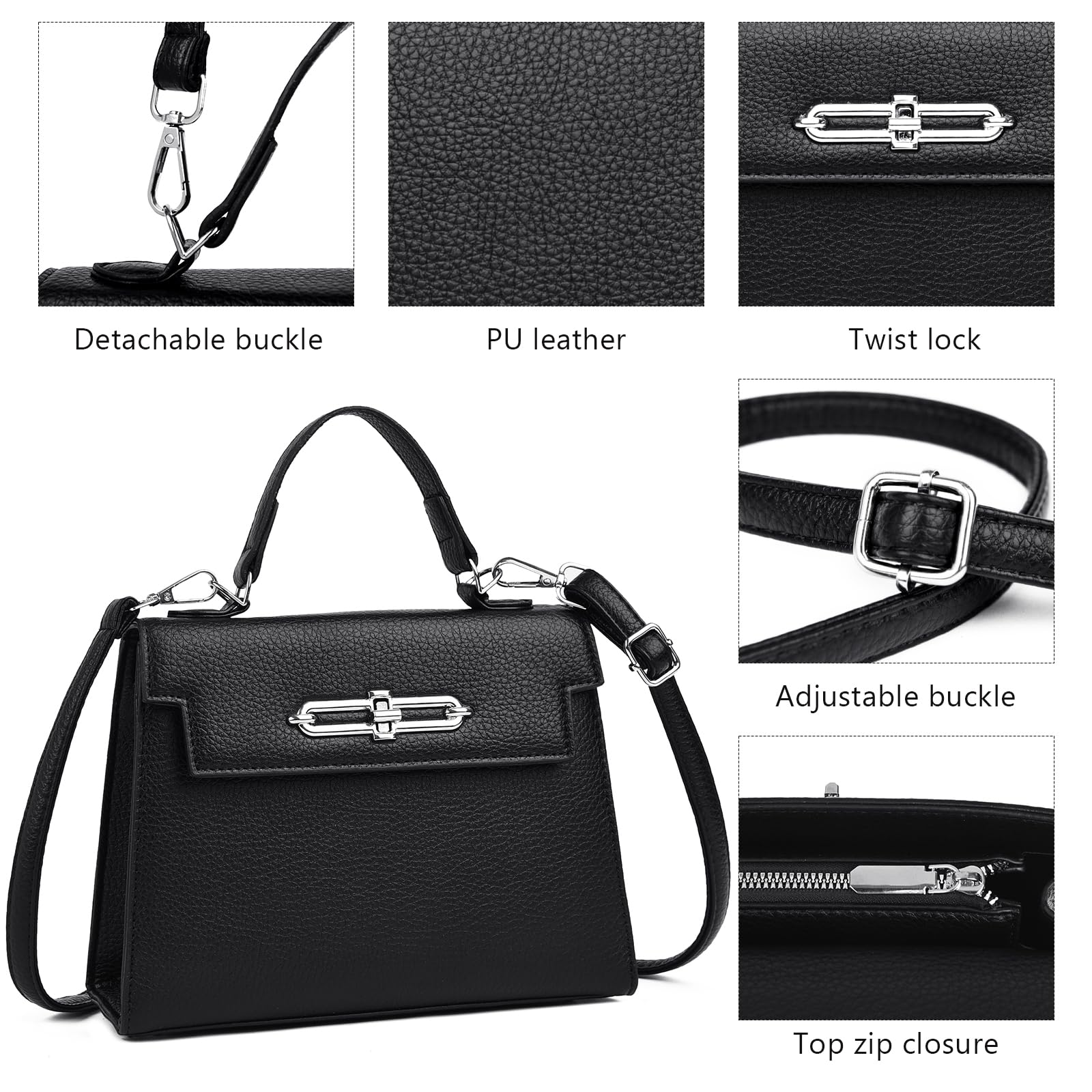 Eslcorri Top Handle Crossbody Bags for Women, Leather Small Clutch Purses and Handbags Elegant Shoulder Evening Bag, Khaki
