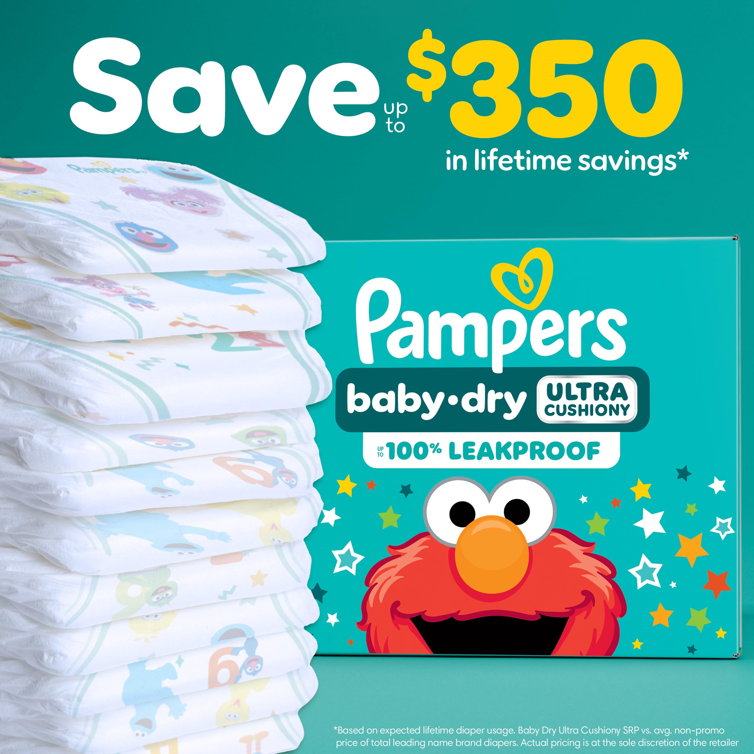 Pampers Diapers - Baby Dry - Size 3, 104 Count, Absorbent Disposable Infant Diaper (Packaging May Vary)