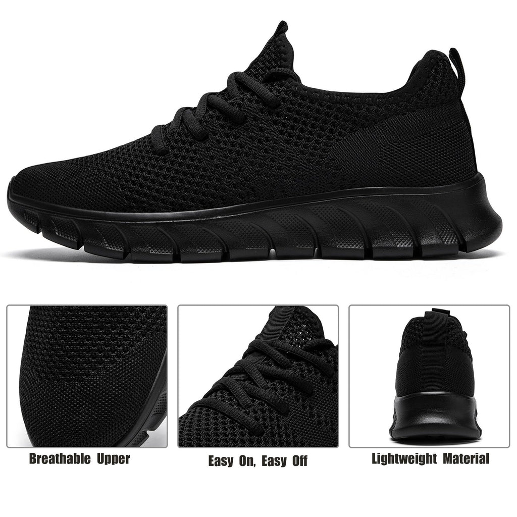 YRLTYO Mens Tennis Shoes Running Sneaker Slip On Walking Gym Workout Athletic Breathable Lightweight Jogging Casual Sport Shoes Black Size 12