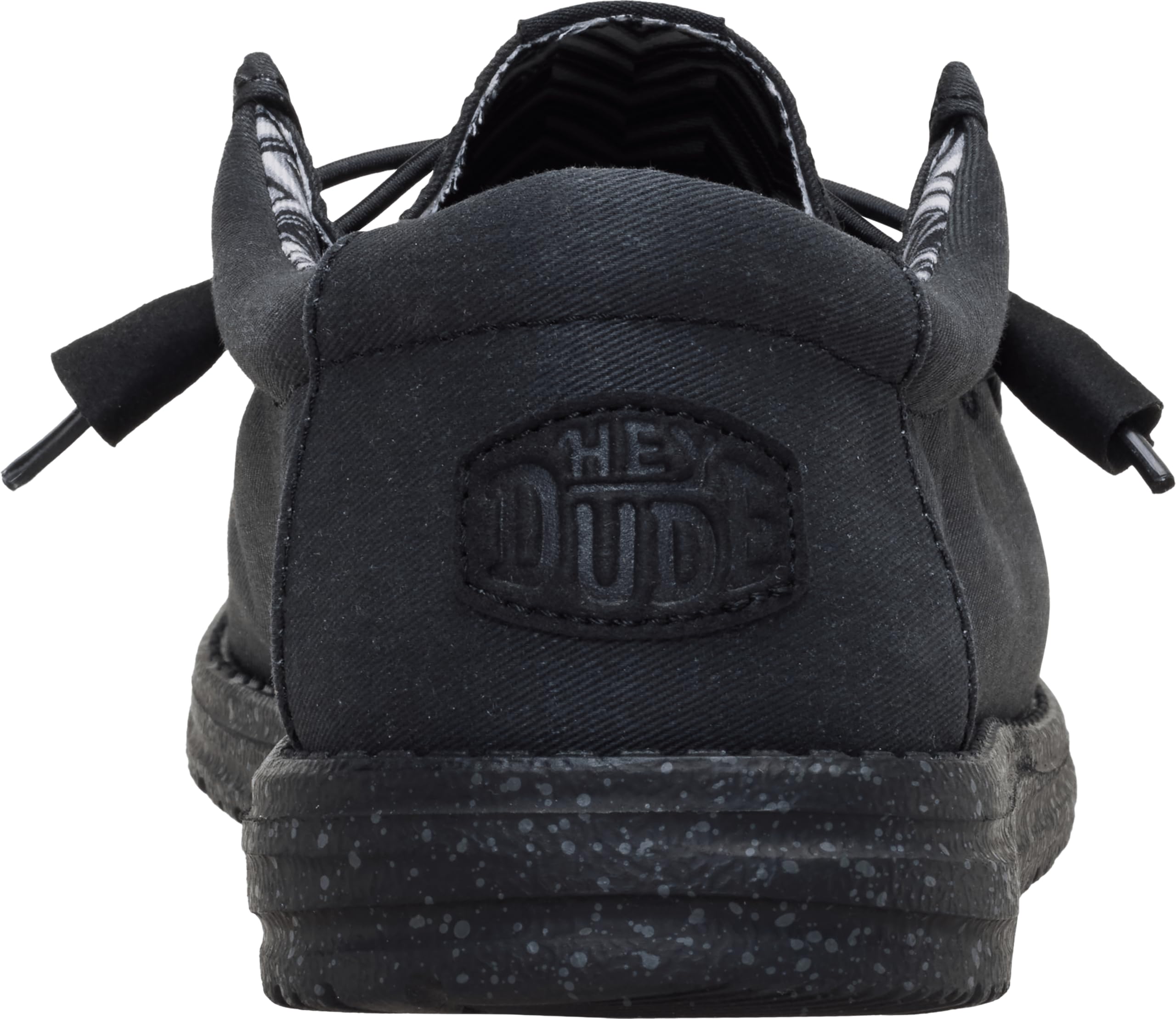 HEYDUDE Men's Wally Stretch Canvas Black/Black